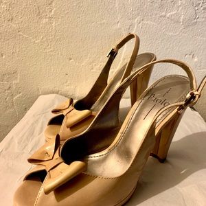 Pink opened toes heels